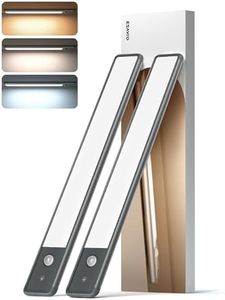 EZVALO 52LED Motion Sensor Cabinet Light, Wireless USB Rechargeable Under Cabinet Lights, Under Cabinet Lighting, Battery Powered Operated Dimmable Kitchen Lights for Stairs, Bedroom, Pantry (2 Pack)