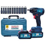 JPT Combo 21V Monster Beastly Cordless Impact Wrench | Brushless Powerful Motor | 450N.M Torque | 2800RPM Speed | 1/2" Square Driver | 4.0Ah Li-Ion Battery | 10Pcs Impact Socket Set