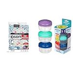 Cool Coolers by Fit + Fresh, Reusable Soft Ice Packs for Baby Bags, Flexible Bottle Ice Pack & Sistema to Go Collection Mini Bites Small Food Storage Containers, 4.39 oz./130 mL