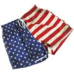 VALICLUD Mens Shorts American Flags Mens Swim Trunks Short Quick- Dry Swimming Trunks USA Patriotic Elastic- Waist 4th of July Shorts Fashion Trend Turnks (L) Men's Swim Trunks Mens Swimming Trunks