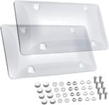 WildAuto License Plate Cover,2Pack Smoked Car Licenses Frame Shields with Non-Rusting Screws Caps, Durable Plate Covers Weatherproof and Unbreakable Thick Shields(Clear)