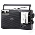 J-05 Portable AM FM Radio NOAA Weather Transistor Radio with Excellent Reception, Battery Operated by 3X D Cell Batteries or AC Power for Household & Outdoor, by Prunus