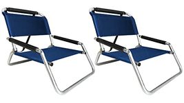 Neso Beach Chairs 2 Pack | Water Resistant with Shoulder Strap and Slip Pocket | Folds Thin (Black)