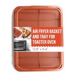 Chef Pomodoro Copper Crisper Tray, Deluxe Air Fry in Your Oven, 2-Piece Set, Baking Pan (Rectangle - Large)