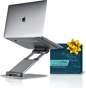 Ergonomic Laptop Stand for Desk, Adjustable Height Up to 20", Laptop Riser Portable Computer, Laptop Stands, Fits All MacBook, Laptops 10 15 17 Inches, Laptop Holder Desk Stand, Gift for Men Women