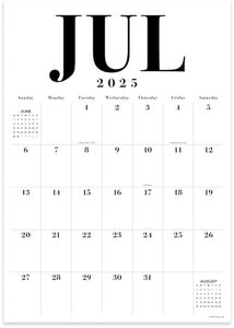 TF Publishing July 2025 - June 2026 Medium Art Poster Wall Calendar with Premium Paper Tear-Off Sheets - 12 Month Academic Year Desk or Hanging Office Calendar For Schedules - 12 in x 17 in