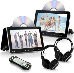 Pyle PLHRDVD108KT 10.5-Inch Universal Headrest Monitors with DVD Players, IR and FM Transmitters and Wireless Headphones