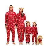 IFFEI Family Matching Pyjamas Christmas Festival One Piece Deer Hooded Jumpsuit Loungewear Pjs 9-12M