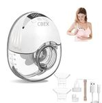 CBEX Portable Breast Pump, Dual Hands-Free Pump with Comfortable Double Sealed Flange, 4 Modes and 12 Levels Electric Breast Pump, LED Display, 19mm/21mm/24mm Flange Wireless Breast Pump (Multi)