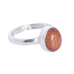 Ravishing Impressions 's Brown Sunstone Gemstone Handmade Elegant Piece 925 Sterling Silver Ring Jewellery