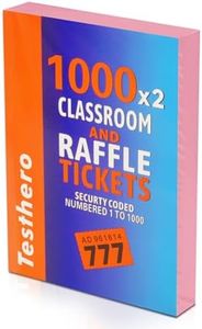 Testhero 1000×2 Raffle Ticket Books Double Roll,Tickets for Classroom Carnival Drink Events Movie Christmas（Pink