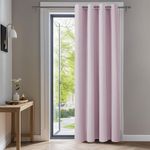 Deconovo Thermal Door Curtain Thermal Insulated Eyelet Blackout Curtain for Bedroom Windows 52"x 84" Baby Pink 1 Panel