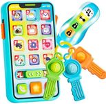 JOYIN Baby Musical Toy Phone and Car Keys Teether Set, 60+ Music and Learning Phrases, Baby Learning Toys 6-12 Months, Toddler Birthday Gifts for 1 2 3+ Year Old Girs Boy Toys