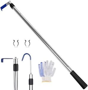 Telescoping Aluminum Truck Bed Cargo Retrieval Hook (6.5FTWhite)