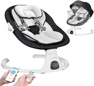 Electric Baby Swings for Infants to Toddler Baby Swing with 5-Speed 3-Seat Positions 5-Point Carabiner,with Bluetooth Music 10-Preset Melodies