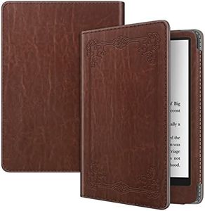 Fintie Folio Case for 6.8" Kindle Paperwhite (11th Generation-2021) and Kindle Paperwhite Signature Edition - Book Style Vegan Leather Shockproof Cover with Auto Sleep/Wake, Vintage Brown