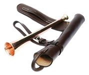 Gamekeepers Cottage gifts Copper Hunting Horn in Leather Case with Saddle Strap Horse Gift