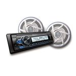 Pioneer - Power MVH-MS310BT Marine Stereo w/AM/FM/BT Pair Nautica Marine Series 6.5" 100W Dual-Cone Speaker - White [MXT-MS316BT]