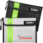 ROLOWAY Fireproof Bag (9.6 x 6.6 inches) 5200°F Heat Insulated with Reflective Strip, Fireproof Money Bag with Zipper for Cash, Fireproof Safe Bank Bag, Fireproof Money Organizer for Cash (2-Pack)