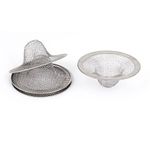 sourcingmap Mesh Hole Kitchen Bathroom Slop Laundry Basin Basket Sink Drain Strainer Hair Catcher 4Pcs Silver Tone