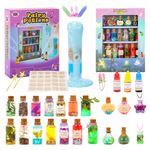 LiyLiyanna Fairy Potions Craft Kit for Kids, Make 20 Magic Potion Kits, Mystery Potion Bottles Transparent Display Case, Creative Christmas Decorations Crafts Toys for Girls Boys Age 6 7 8 9 10+