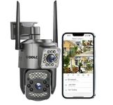 DDLC 6MP WiFi Dual Lens Outdoor PTZ CCTV Camera | 360° Rotation | Color Night Vision | Motion Detection | Two-Way Audio | Wireless Home Security with Mobile App V380 Pro (Dual Lens PTZ Camera)