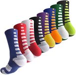 OLCHEE Boys Sock Basketball Soccer Hiking Ski Athletic Outdoor Sports Thick Calf High Crew Socks Multipack, C: 8 Pack (Crew Length), Medium