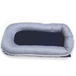 Kradyl Kroft Baby Lounger Baby Nest Co-Sleeping for Baby, Ultra Soft & Breathable Fiberfill Portable Adjustable Newborn Lounger Crib Bassinet | Newborn Shower Gift Essential (Blue Checker)