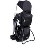 Dromader Baby Carrier Backpack for Hiking up to 18kg - Adjustable Seat with Sleep Support Pillow - Retractable Sunshade - Back Saving Carrying System - Insulated Pouch – Panda 2.0 Black