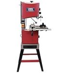 LUMBER JACK 10in 254mm Bandsaw Professional Floor Standing 375W Induction Motor Large Rip Fence Cast Iron Table Top Includes 10mm Blade