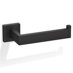 HITSLAM Matte Black Toilet Paper Roll Holder Wall Mounted SUS 304 Stainless Steel Toilet Paper Holder for Bathroom Rustproof Waterproof Rotateproof Toilet Tissue Holder Square Style