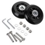 OwnMy 80 x 24mm Luggage Suitcase Wheels, Rubber Swivel Caster Wheels Bearings Repair Kits, Set of 2