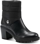 Alfani Womens Black Puffer Lug Sole Padded Belcalise Almond Toe Block Heel Zip-Up Boots UK Size 8