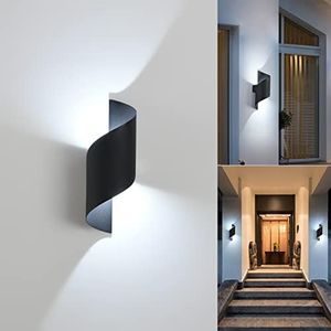 LED Wall Light Indoor/Outdoor 10 W Outdoor Light Wall Lamp IP65 Waterproof Outdoor Wall Light 6000 K Cool White Wall Lighting Modern Up Down Decorative Wall Lights for Garden, Balcony, Living Room,