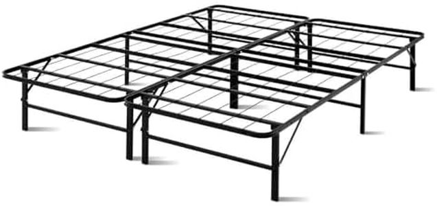 Artiss Queen Double Bed Frame, Metal Folding Foldable Mattress Sleeping Base Home Bedroom Outdoor Indoor Furniture Kids Beds, 150kg Weight Capacity Extra Storage Space Easy Carry Black