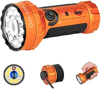 OLIGHT Marauder Mini 7,000 Lumens Bright Flashlight with 600 Meters Beam Distance, Powerful RGB Lights, Magnetic Rechargeable for Outdoors Work, Hunting, and Searching (Orange)
