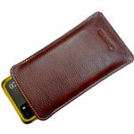 GIMNER Genuine Leather Mobile Pouch, Pouch for All 6.2 to 6.5 Inches Mobile, Universal Mobile Pouch for Men and Women (Brown (Holster))