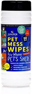 Juniper CLEAN, Pet Mess Wipes for Pets Cleansing, Wipes for Dogs and Puppies–Remove Fur, Dander, Smells from Vehicle Seats, Washable Furniture, Wood, Tile, and Laminate Floors, 50 Count (Pack of 1)