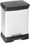 CURVER DECOBIN Waste Bin, Plastic, Silver Metallic