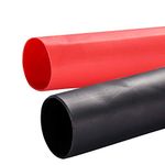 Rngeo 2 Pack 3/4'' Heat Shrink Tube 3:1 Adhesive-Lined Heat Shrinkable Tubing Black & Red 4Ft