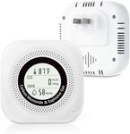YC302 Pro+ Carbon Monoxide & Natural Gas Combination Detector, Plug in CO&Natural Gas,Methane, Propane,LPG& Temp & Humidity 4 in 1 Monitor Alarm for Home/Camping/RV/Kitchen/Hotel（1Pack White）
