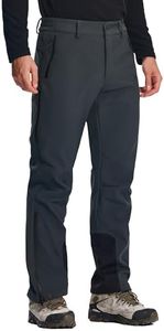 Pioneer Camp Men's Fleece Lined Hiking Pants Softshell Waterproof Winter Insulated Windproof Thermal for Snowboarding Skiing Dark Grey