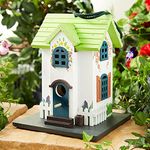 Traditional Cottage Bird House with an Intricate Flower Design H23 xW18 xD18cm