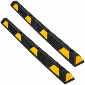 MERXENG 2-Pack Heavy Duty Rubber Parking Curb 72 Inch, 55000 LBS Capacity Parking Stopper for Garage with Reflective Stripes, Garage Parking Floor Stop for Vehicles Truck Driveway