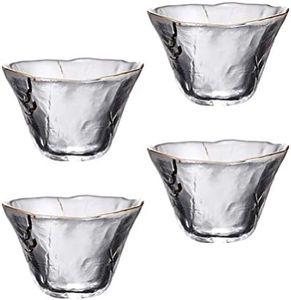 Cabilock 4pcs Glass Sake Cups Japanese Style Sake Cup Sake Set Soju Saki Glass Tea Cups Wine Cups Mini Drinking Cups 70ml