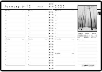 House of Doolittle 2025 Weekly Calendar Planner, Black on White Series, 8.5 x 11 Inches, January - December (HOD217102-25)