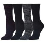 KIRKLAND Signature Women's Crew Fine Merino Wool Trail Socks Multipack Size 4-8.25 UK Cosy Warm High Length Purple 4 Pairs