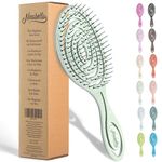 Ninabella Detangling Hair Brush for Women & Men - Does not Pull, Removes Tangles, Brushes for Straight, Curly & Wet Hair - Detangle Brush - Unique Spiral Hairbrush, Mint Green