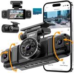 IIWEY N5 4 Channel Dash Cam 360° View, 1080P Front and Rear Inside, Left Right Dash Camera for Cars, 8 IR Lamps Night Vision, 5G WiFi & APP Control, G-Sensor, Parking Mode, with a Free 128GB SD Card