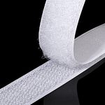 Hook and Loop Strip Tape, 8M Double Sided Sticky Tape, Self Adhesive Sticky Back Fastening Tape (White)